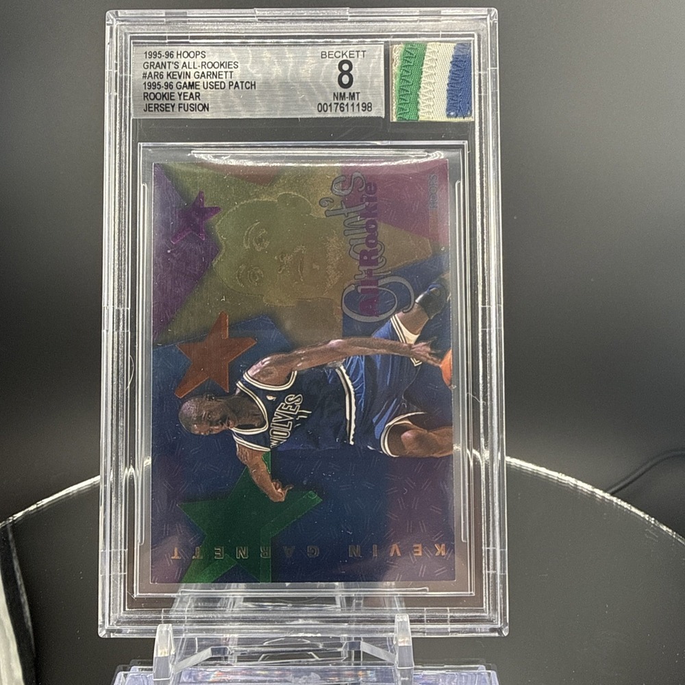 PSA 8 NM MINT 1995 HOOPS KEVIN‎ GARNETT #AR6 GRANT'S ALL-ROOKIE RC HOF